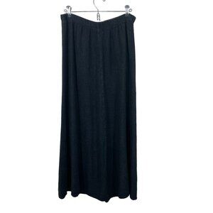 Vintage CP Shades Size Large Pull-On Elastic‎ Waist Maxi Linen/Rayon Black Skirt